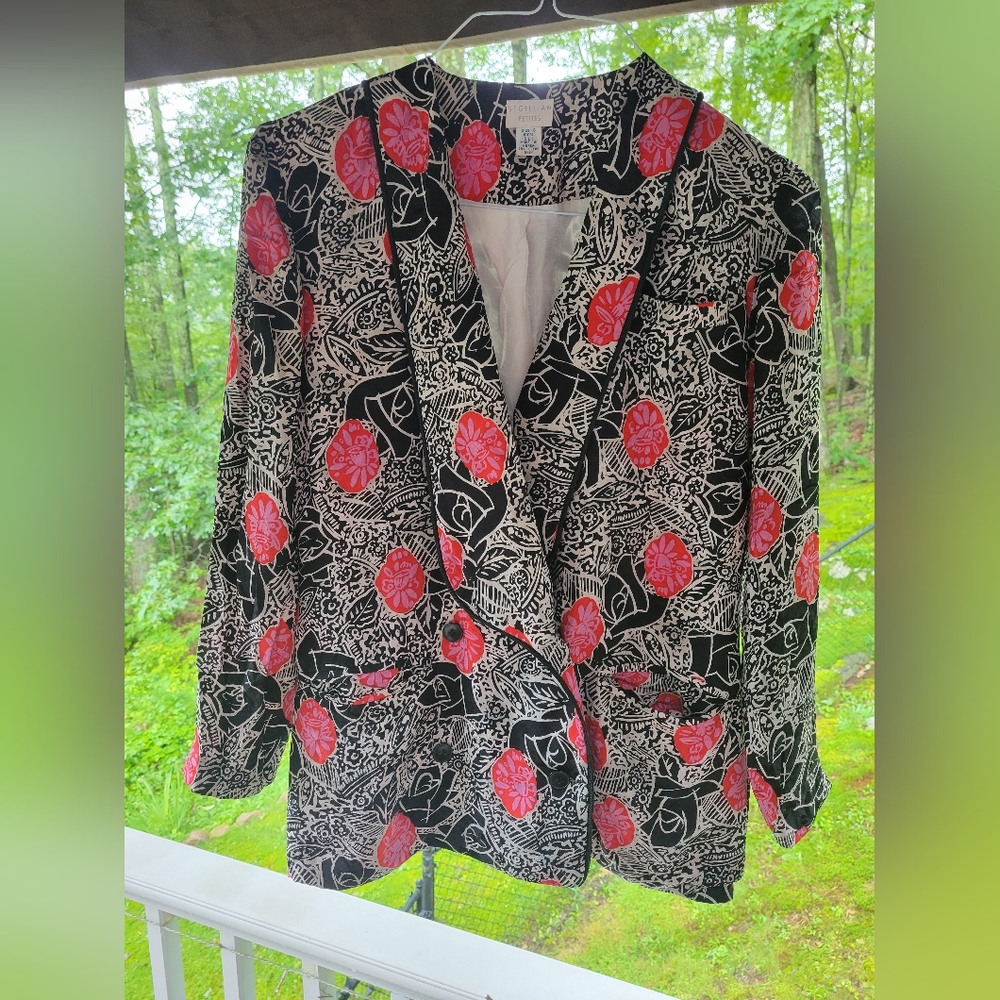 St. Gillian 100% Silk Jacket Vintage - Picture 2 of 10